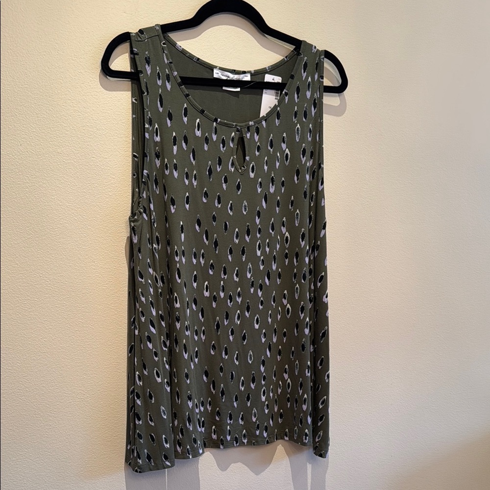 NWT - Stylish Olive Green Sleeveless Top - In Every Story - 1X